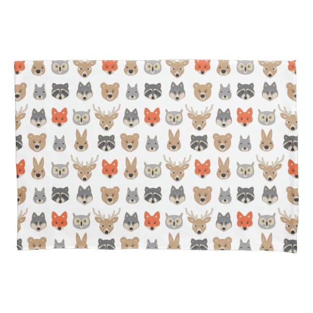 Forest Wild Animals Illustration Pillowcase (Front)