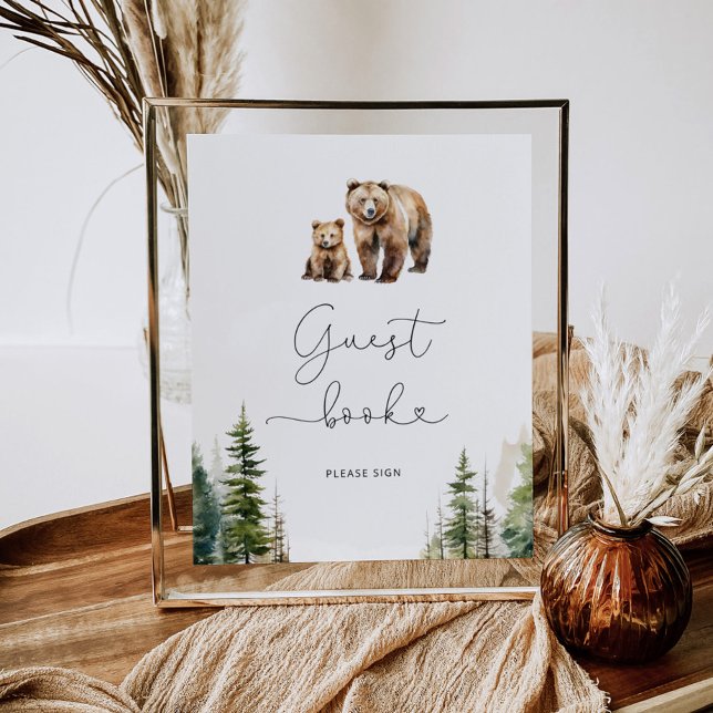 Forest wild bear please sign the Guest book Poster (Creator Uploaded)