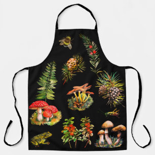 Forest, wild mushrooms apron