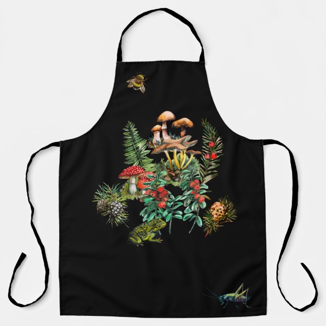 Forest, wild mushrooms apron (Front)