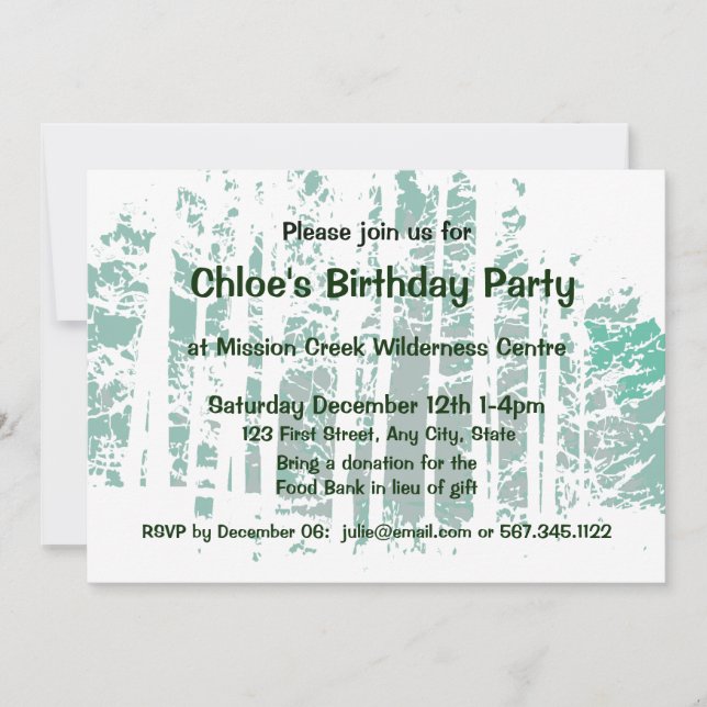 Forest Wilderness Outdoor Park Birthday Invitation (Front)
