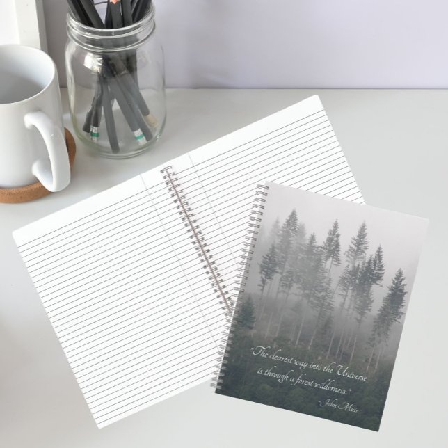 Forest Wilderness Photo with John Muir Quote Notebook (In Situ)