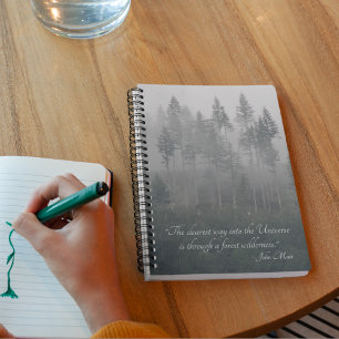 Forest Wilderness Photo with John Muir Quote Notebook