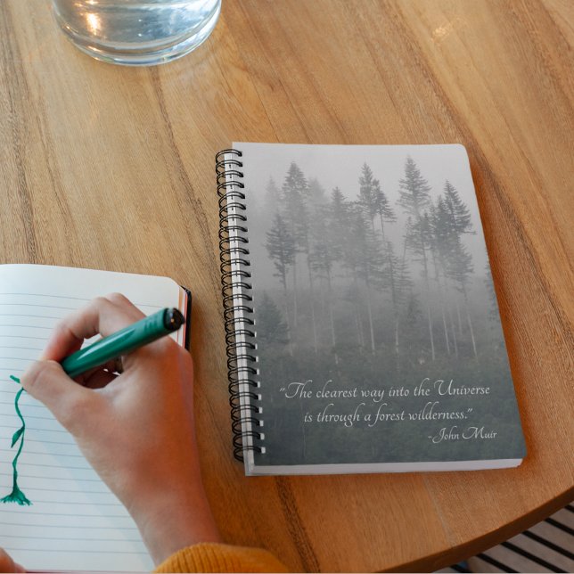 Forest Wilderness Photo with John Muir Quote Notebook (In Situ)