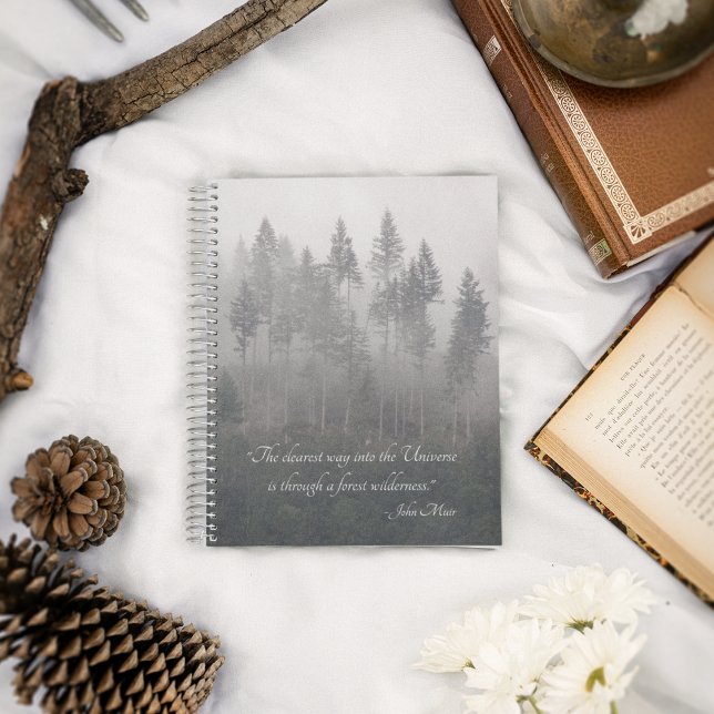Forest Wilderness Photo with John Muir Quote Notebook (In Situ)