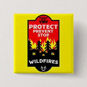 Forest Wildfire Prevention 15 Cm Square Badge