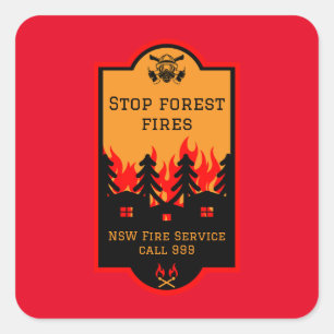 Forest Wildfire Prevention Square Sticker