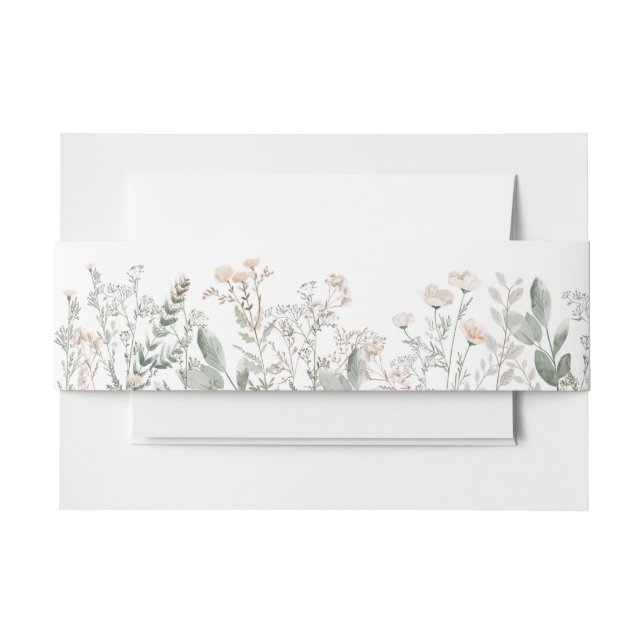 Forest Wildflowers Invitation Belly Band (Front Example)