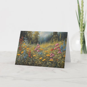 Forest Wildflowers Nature Illustration Card