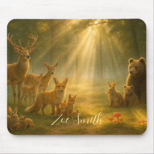Forest wildlife animals - Personalized Mouse Mat