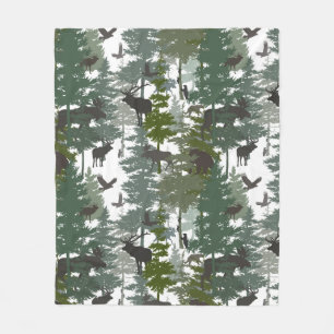Forest Wildlife Fleece Blanket