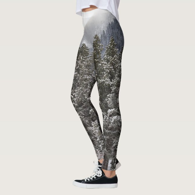 Forest Winter Snow Scene Leggings (Left)