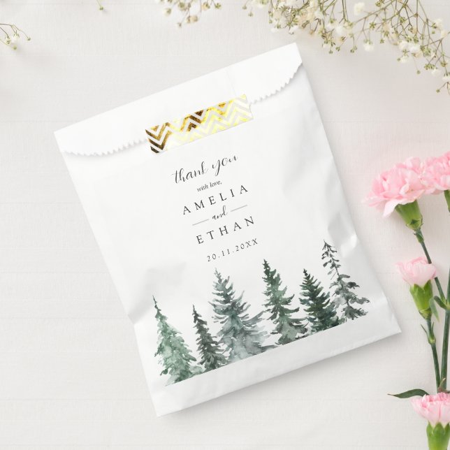 Forest Wintre Watercolor Wedding Favour Bags (Sealed)