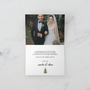 Forest Wintre Watercolor Wedding Thank You Card