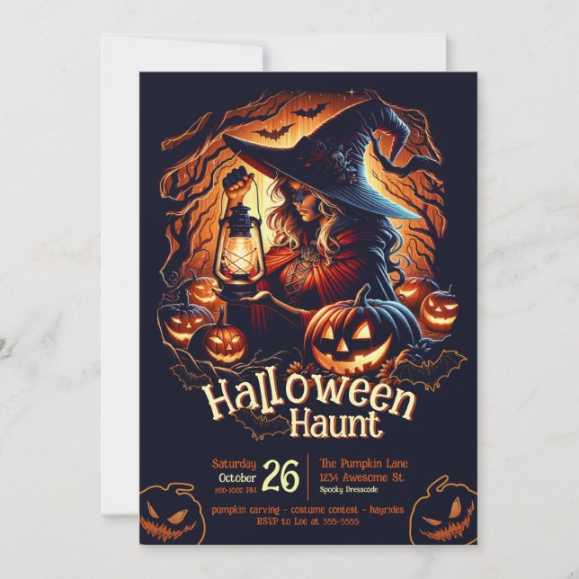 Forest Witch Halloween Invitation (Front)