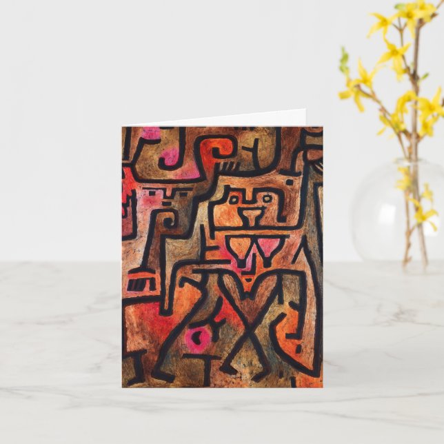  Forest Witch, Paul Klee Abstract Art Card (Yellow Flower)