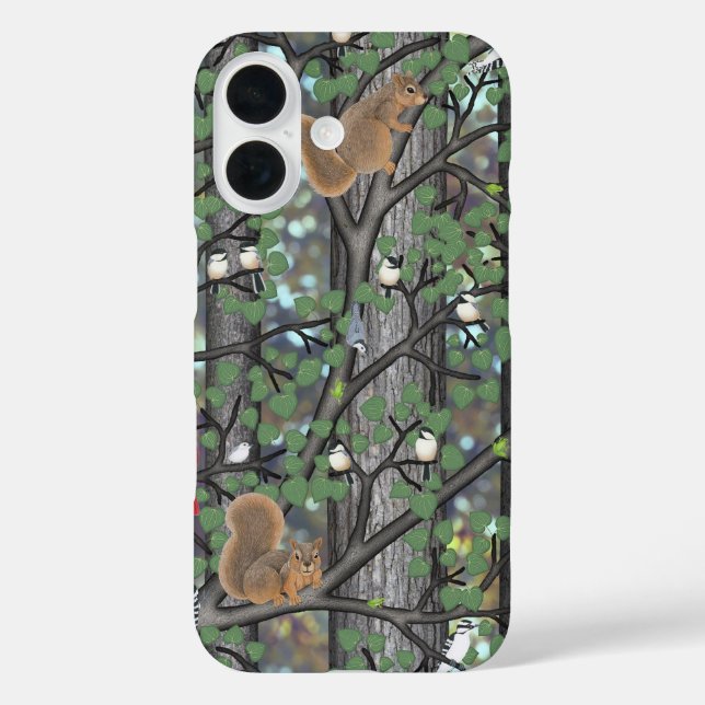 forest with birds and squirrels Case-Mate iPhone case (Back)