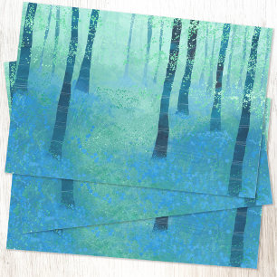 Forest with Bluebell Flowers Wrapping Paper Sheet