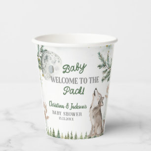 Forest Wolf Baby Shower Paper Cups