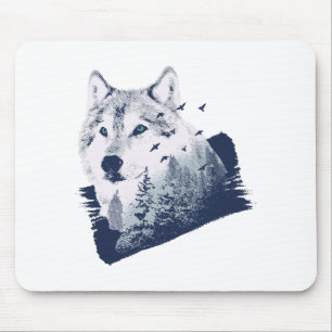 Forest Wolf Mouse Mat
