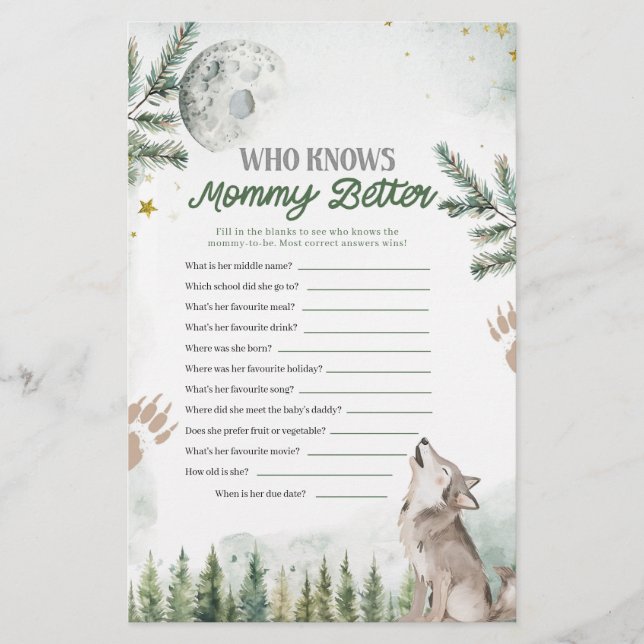 Forest Wolf Who Know Mummy Better Games (Front)