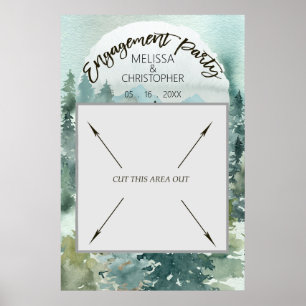 Forest Wonder Rustic Engagement Party Photo Booth Poster