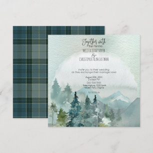 Forest Wonder Rustic Square Wedding Invitation