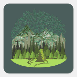 Forest, Wood, Nature Square Sticker