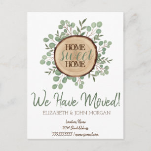 Forest Wood Theme Home Sweet Home Announcement Postcard