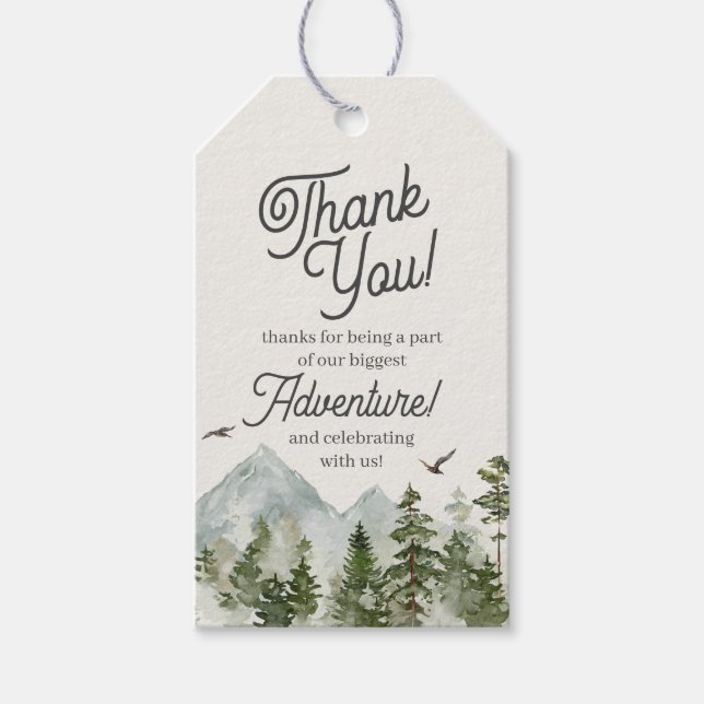 Forest Woodland Adventure Awaits Favour Tag (Front)