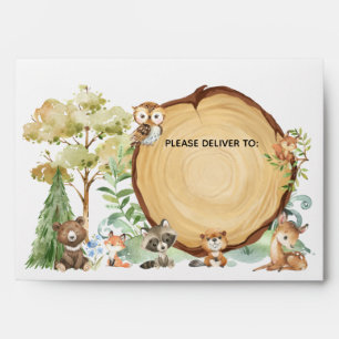 Forest Woodland Animal Baby Shower  Envelope