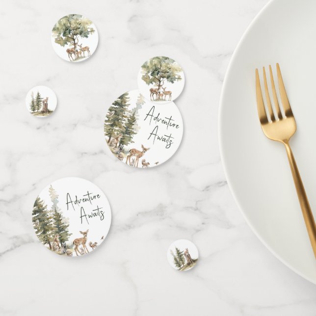 Forest Woodland Animals Adventure Awaits Table Confetti (Group)