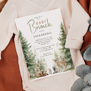 Forest Woodland Animals Baby Brunch Invitation