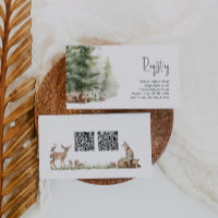 Forest Woodland Animals Baby Registry QR Codes