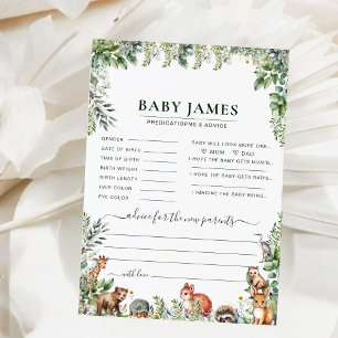 Forest Woodland Animals Baby Shower Predictions