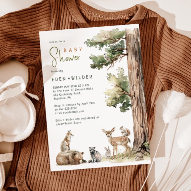 Forest Woodland Animals Couples Baby Shower Invitation (Creator Uploaded)