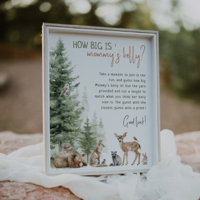 Forest Woodland Animals How Big Is Mummy's Belly Poster (Creator Uploaded)