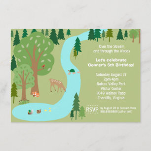 Forest Woodland Animals Nature Birthday Party Invitation