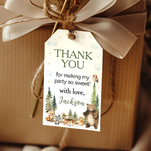 Forest Woodland Animals Party Thank You Favour Tag