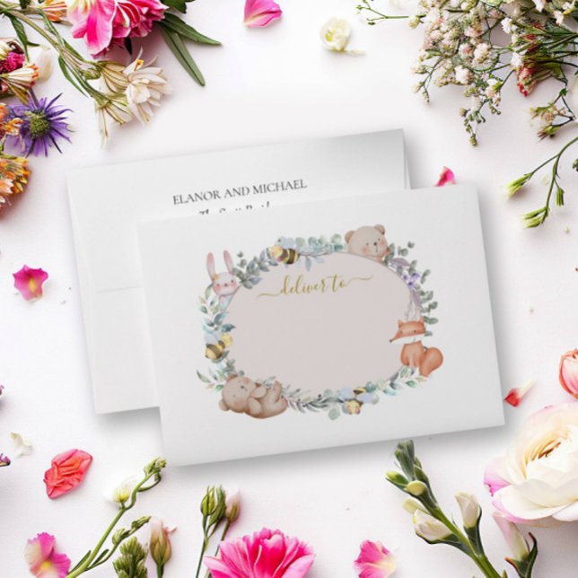 Forest Woodland Animals Rustic Boho Envelope (Creator Uploaded)