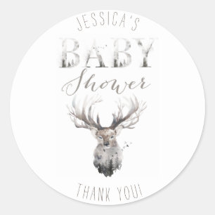 Forest Woodland Animals Thank You Classic Round Sticker