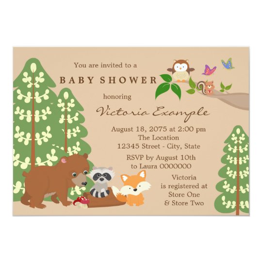 Forest Woodland Baby Shower Card