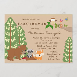 Forest Woodland Baby Shower Invitation