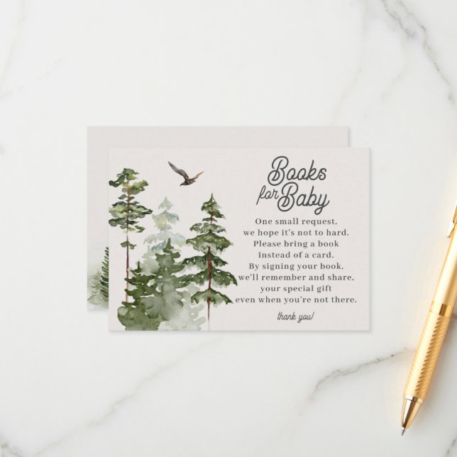 Forest Woodland Books for Baby Enclosure Card (Front/Back In Situ)