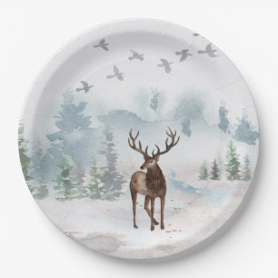Forest Woodland Deer  Paper Plate