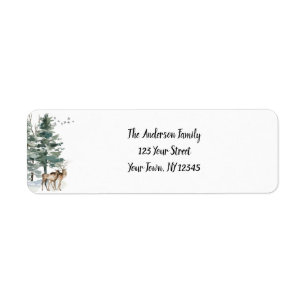 Forest Woodland Deer Pine Return Address