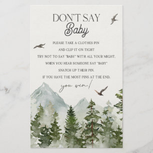 forest woodland dont say baby shower game