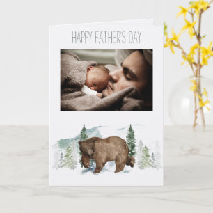Forest Woodland Father's Day Bear with Photo Card