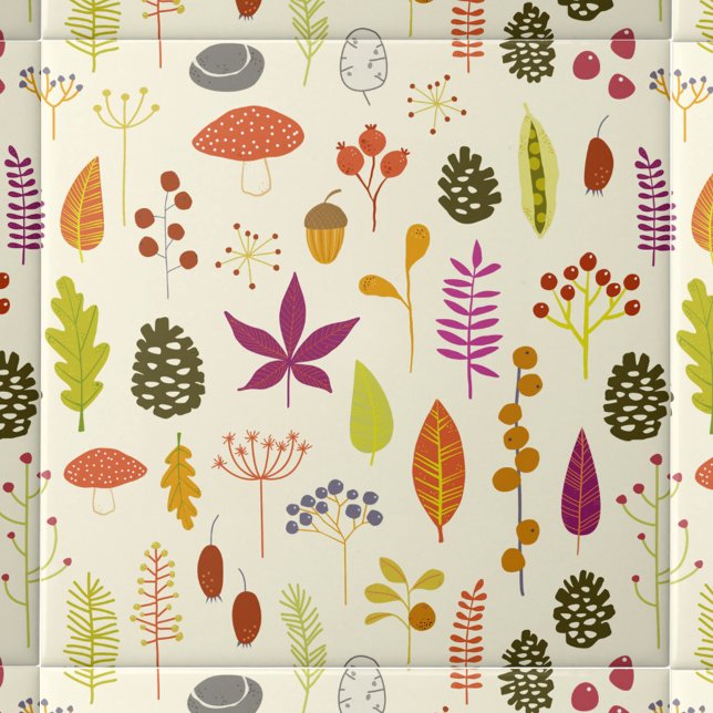 Forest Woodland Nature Tile (Woodland forest nature pattern ceramic tile)