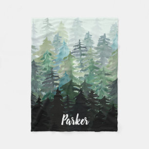 Forest Woodland pine tree rustic blanket